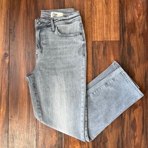 Cosmic Blue Love Millie Eco Slim Mid Rise Cropped Light Grey Jeans Size 30